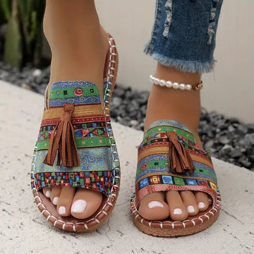 Xajzpa Women Casual Beach Holiday Luxury Sandals 2025 Summer New Fashion Outdoor Flat Sandals Open Toe Sandals Women Shoes for Women